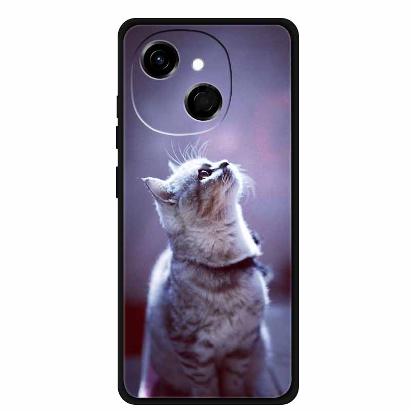 For Tecno Spark 40C Case Soft Black TPU Silicone Back Shockproof Cover for Tecno Spark40C 40 C Case Pop 10 Pro Butterfly Funda