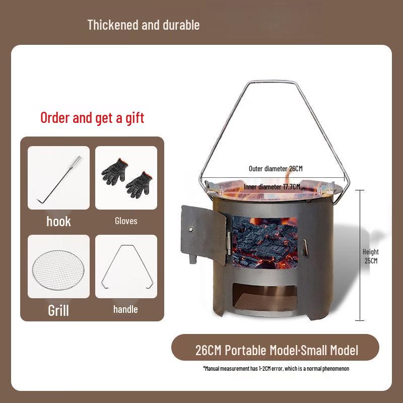 JPHZNB Portable Outdoor Wood-Burning Stove