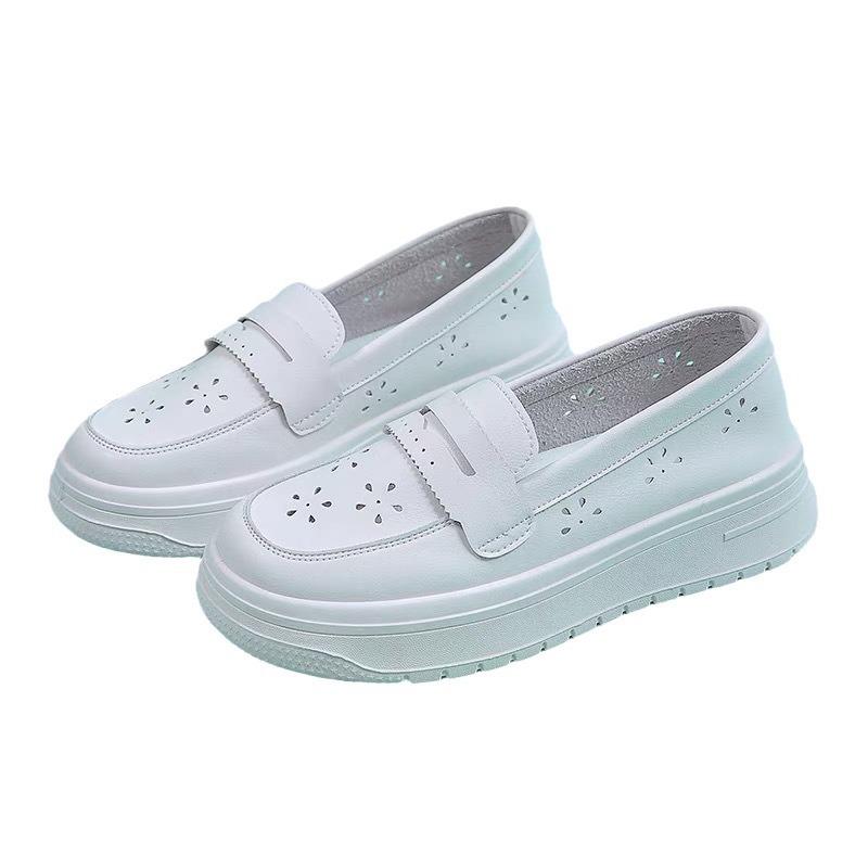 Nurse Shoes for Women, Soft Soles, Breathable, Height-increasing, Anti-slip and Non-tiring Feet, Thick-soled Shoes