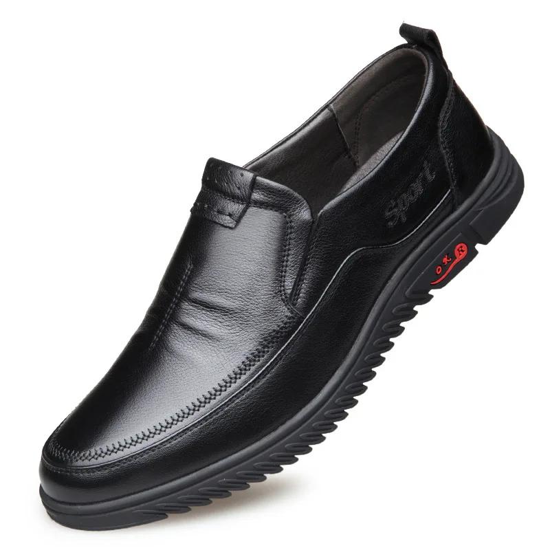 Pánské kožené boty, jaro, podzim, léto, hovězí kůže, perforované, pánské obchodní sandály, módní ležérní pánské mokasíny