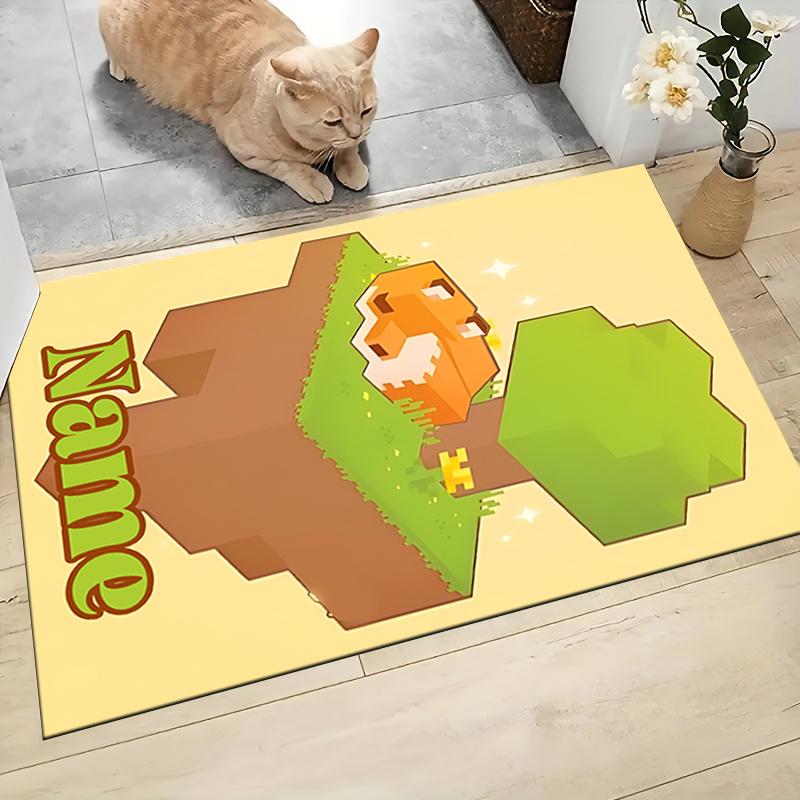 Custom Name Minecraft Adventure Quest Carpet Rug Customizable Soft Washable Anti-Slip Home Living Room Sofa Mats Personalized Rug. 0909408