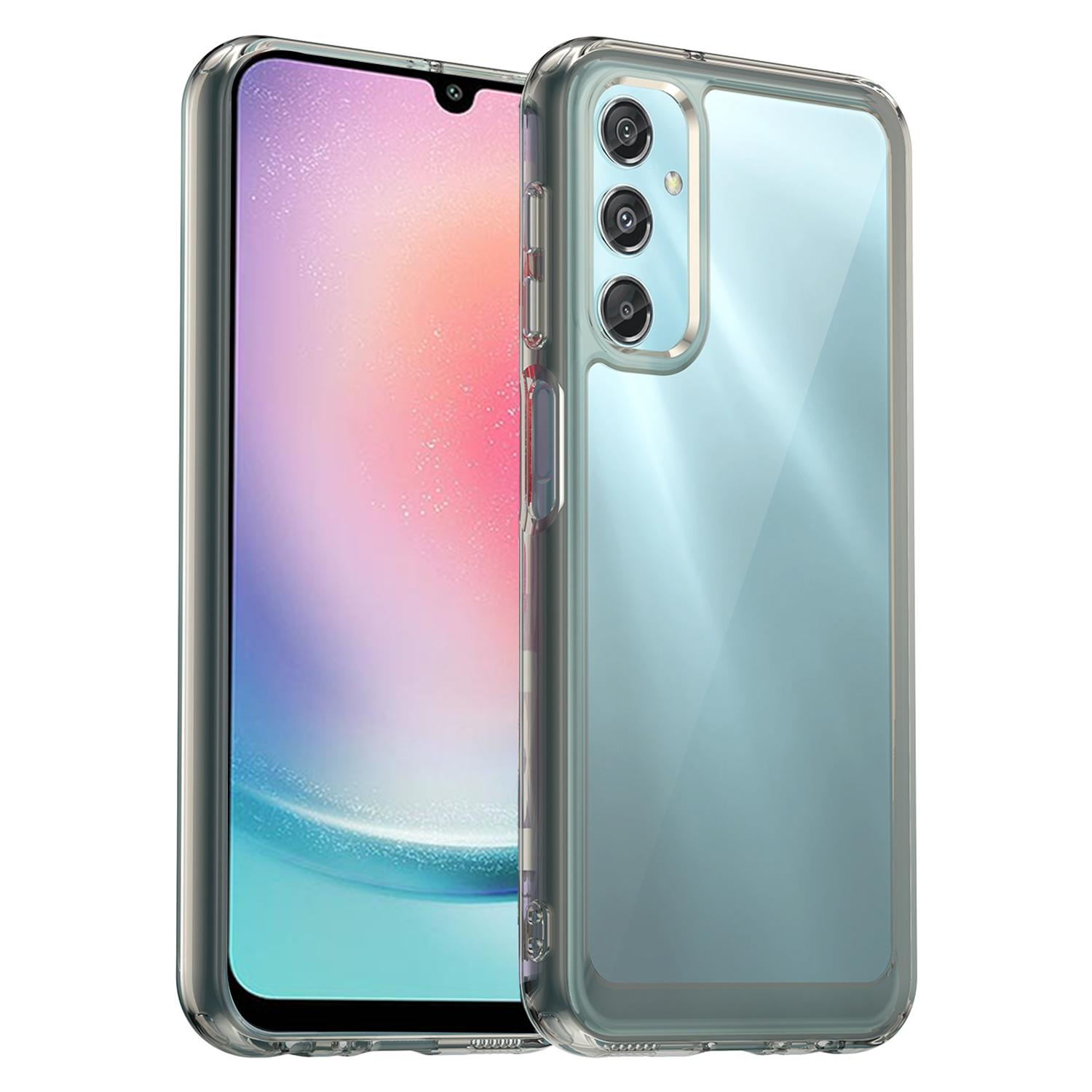 

For Samsung Galaxy A25 5G (Global) (161.0 x 76.5 x 8.3mm) Case TPU+Acrylic Shockproof Smart Phone Cover Transparent Grey