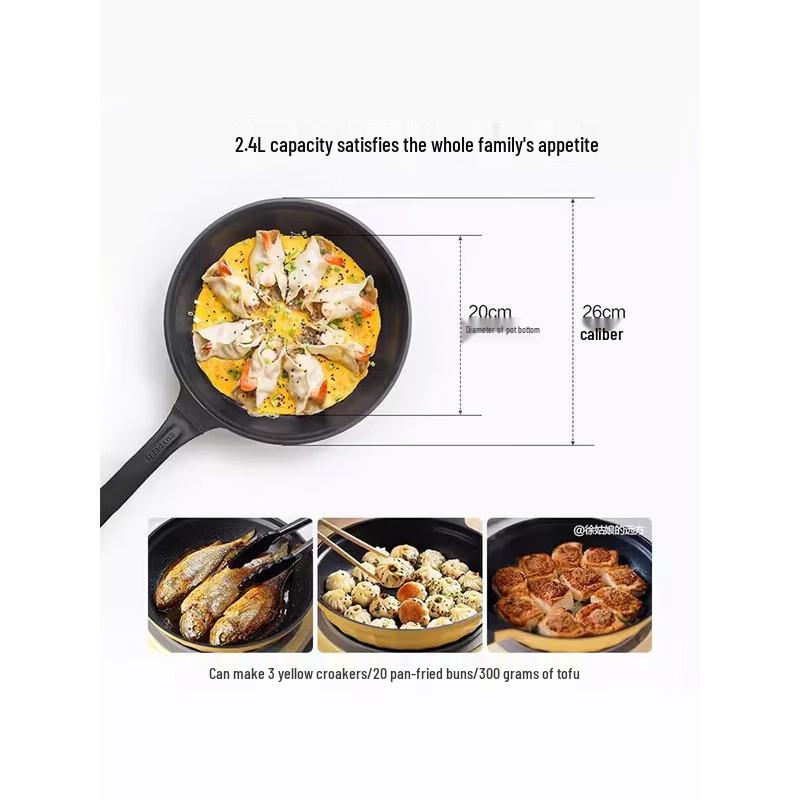 Beiding 26cm Light Cedar Green Non-Stick Frying Pan with Lid