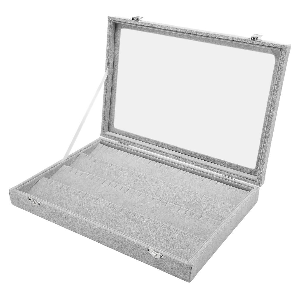 Pin Display Case Transparent Glass Soft Flocking Dustproof Pin Shadow Box for Military Medal Badge