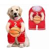 Rotes Basketballspieler-Kostüm für Hunde mit Ball - Jubeln Sie Ihrem Haustier zu