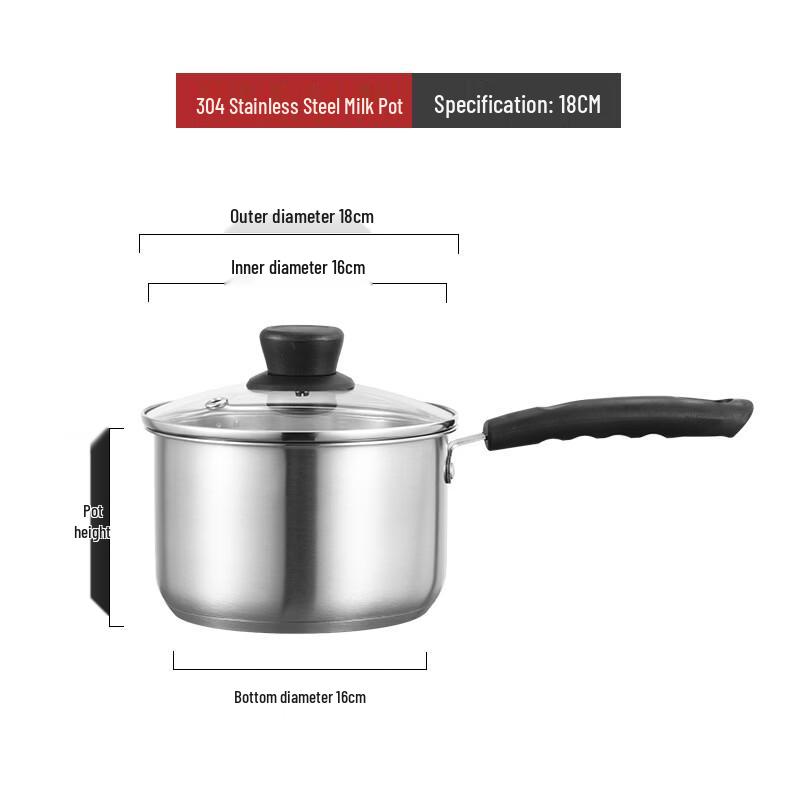 

Utoo 304 Stainless Steel Saucepan Set, 16cm