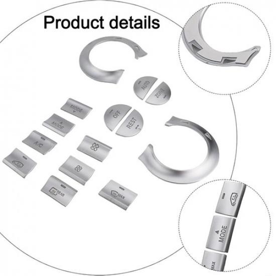 1 Set Silver AC Air Condition Button Trim For Mercedes-Benz AMG A35 CLA45 GLA45