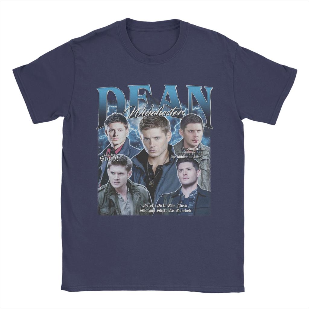 Men Dean Winchester Supernatural T Shirts  Cotton Clothing Casual Short Sleeve Crew Neck Tees Gift Idea TShirt