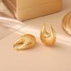 Geometric Hollow U-Shape Earrings Women Gold Plated Copper Minimalist Fashion Ear Studs