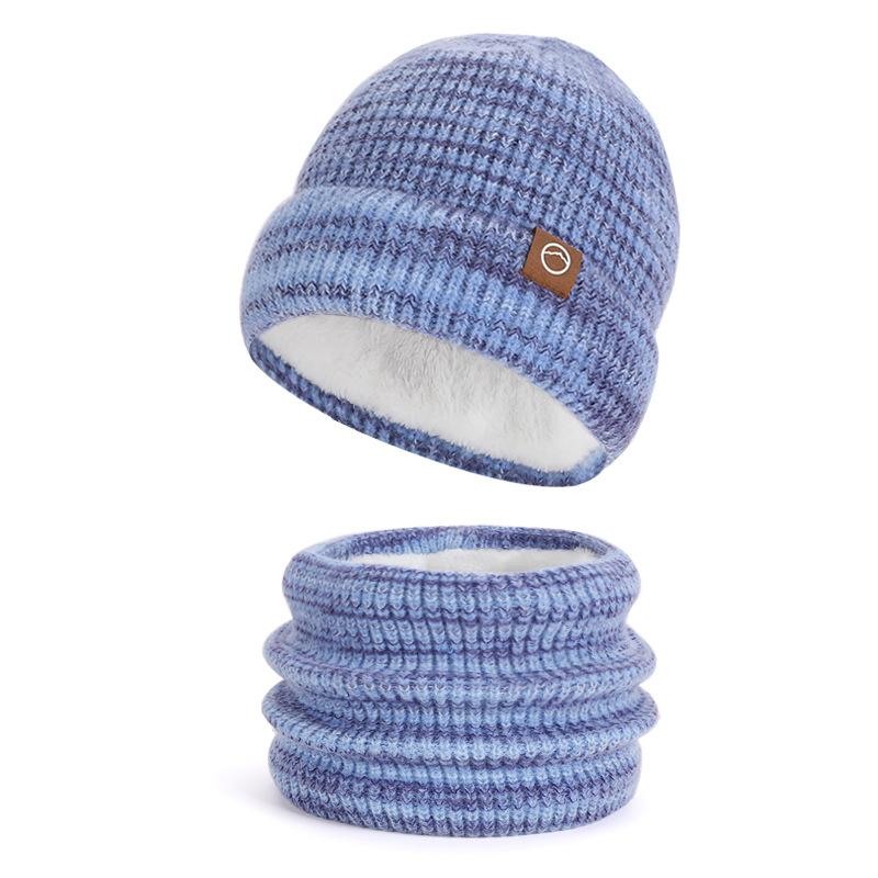 Winter hat, scarf, gloves, three-piece set, fleece warm knitted wool hat, women's outdoor cold-proof ear protection, pullover hat