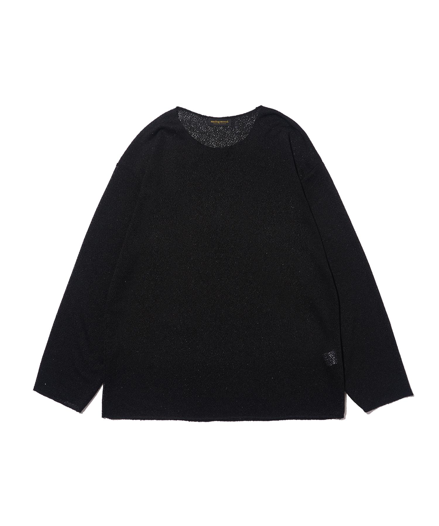 Analog Mood First Linen Long Sleeve Knit (Black) Free