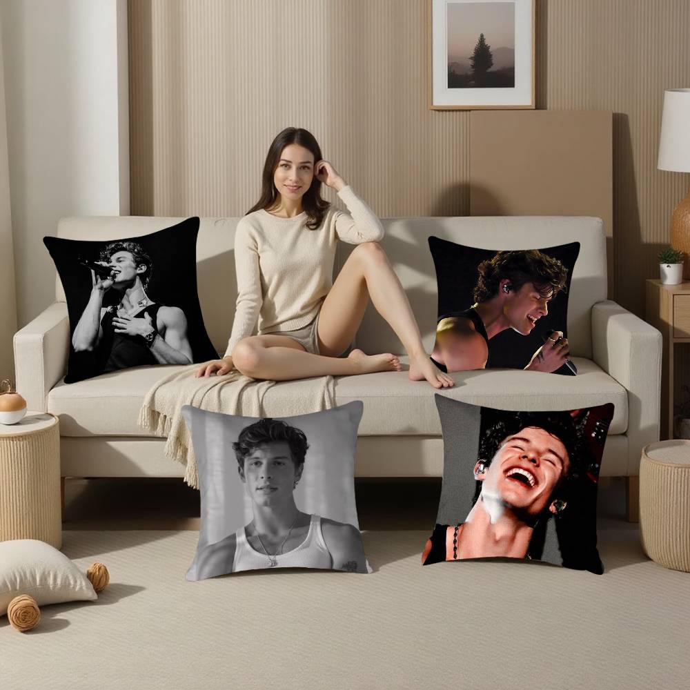 Singer S-Shawn Mendes Pillow Case Sofa Living Room Bedroom Double-sided Printing Square Cushion Nap Time Pillow Case
