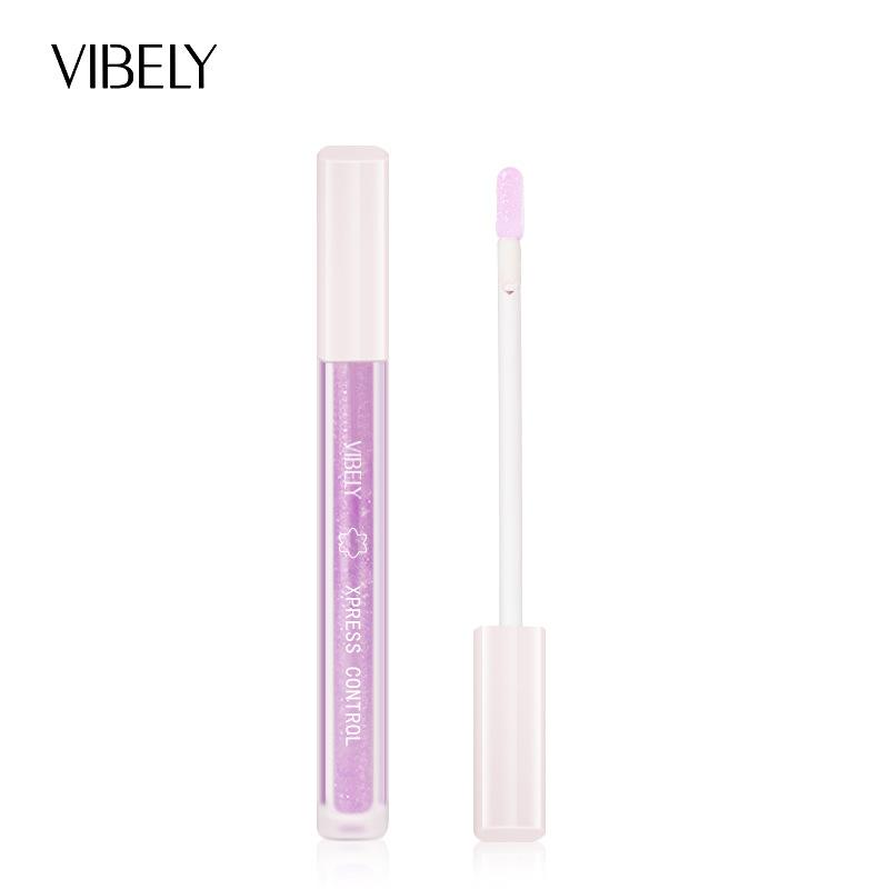 VIBELY Young Girl Fantasy Transparenter Spiegel Wässrige Lippenglasur Feiner Glitzer Perlmutt-Lipgloss Antihaft-Lipgloss-Grundierung