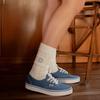 Knit Socks with Smile Embroidery - White