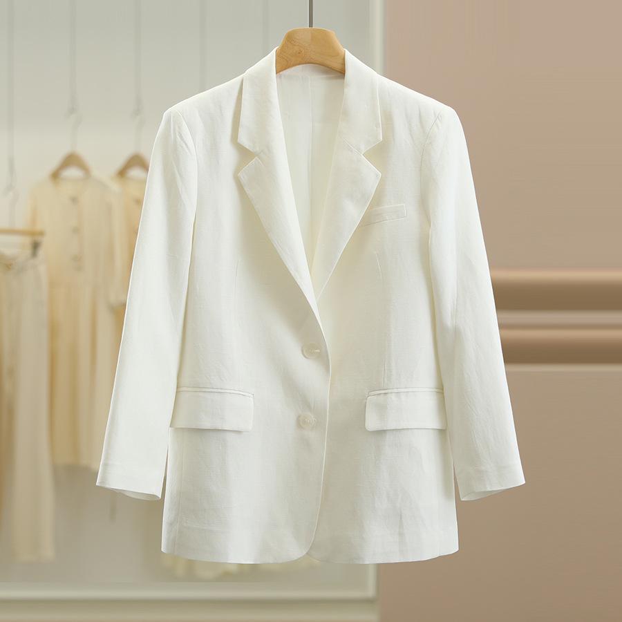 

Элитный льняной приталенный костюм Грейс Ду - Осенняя коллекция Medium белый