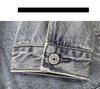 Men's American Retro Embroidered Washed Denim Jacket - Trendy, Loose Fit, Casual Spring/Autumn Outerwear