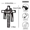 Christmas Metal Cross Wall Art Decor Jesus Letter Decorative Holy Ornament for Catholic Christian Church Decorations