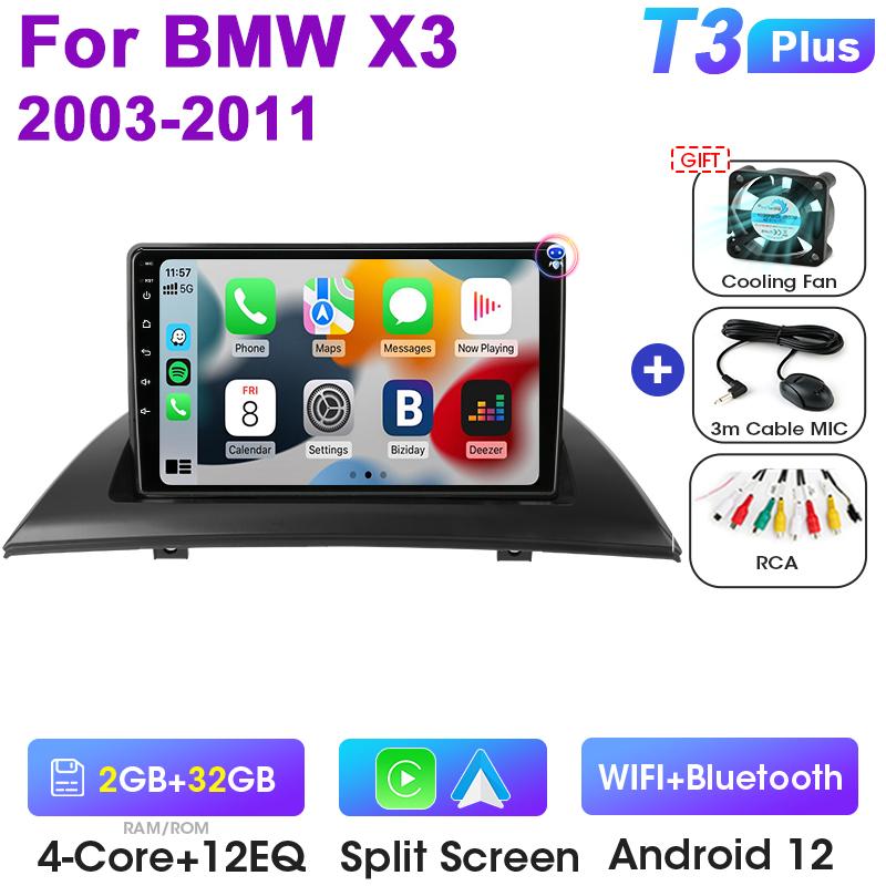 2 Din Android 12 Car Radio For BMW X3 E83 2003 - 2011 GPS Navigation Wireless CarPlay Auto intelligent Systems Smart Autoradio