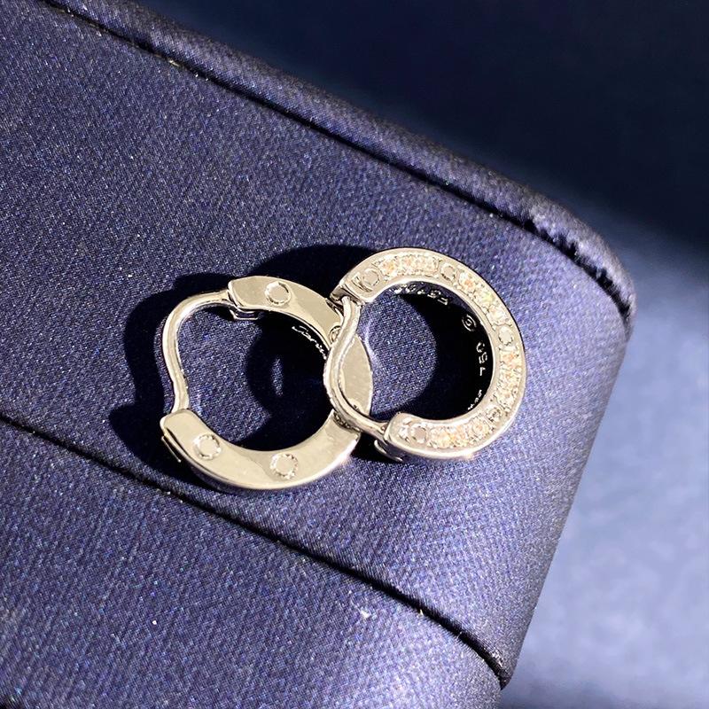 Miluji náušnice s cikronem, mini kulaté náušnice s plným nehtem, pozlacené 18K zlatem, dámské náušnice