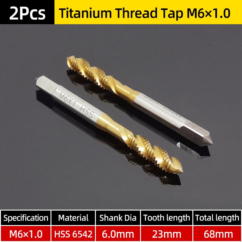 HSS Spiralgewindebohrer Titanbeschichtet Metrisch SAE Gewindebohrer Bohrer M3-M8 Oder M2-M12 Maschinengewindebohrer Gewindeschneidwerkzeug Handwerkzeuge