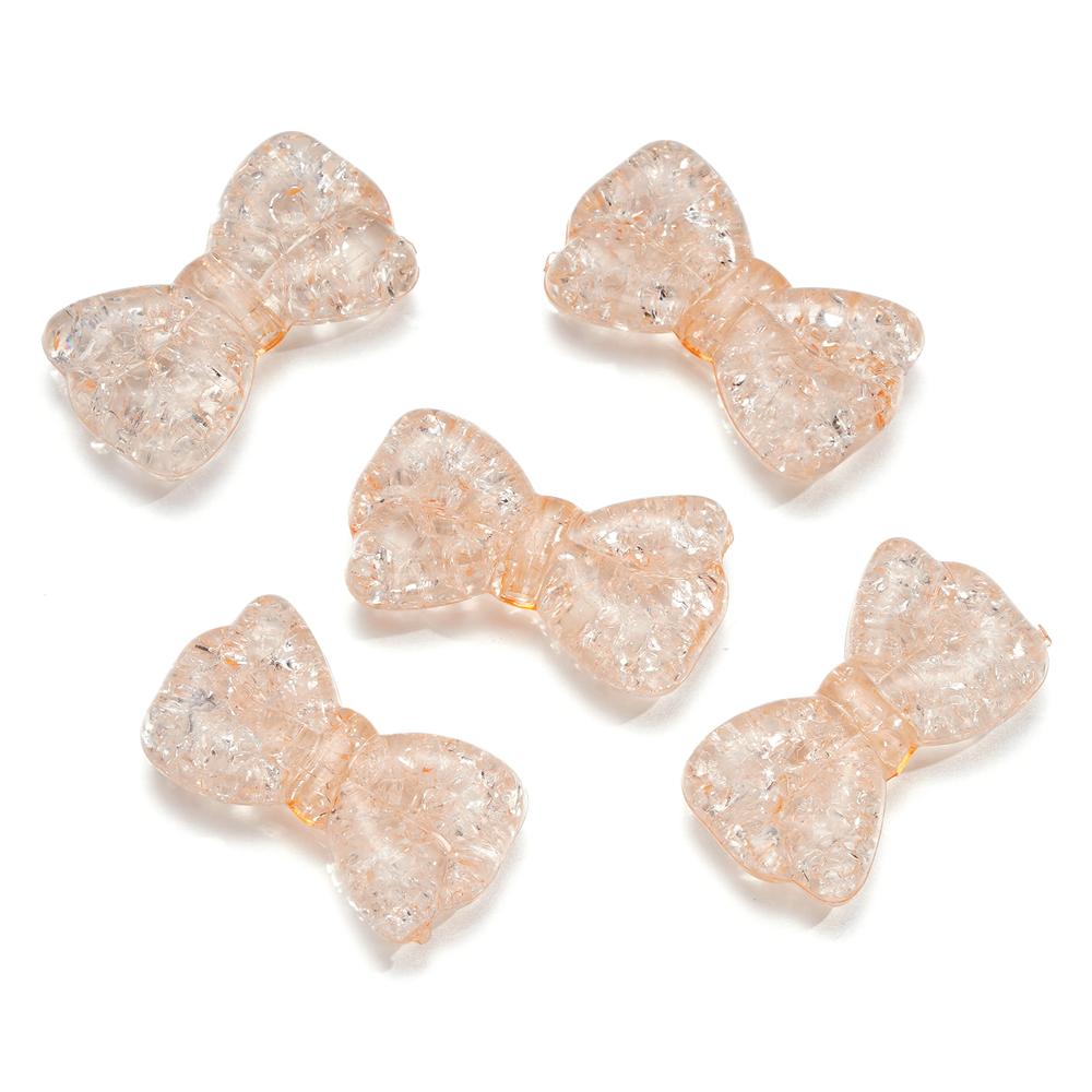 10pcs/lot 16mm Cracked Bowknot Acrylic Beads Transperant Loose Spacer Beads For Bracelet Charm DIY Jewelry Making  Findings
