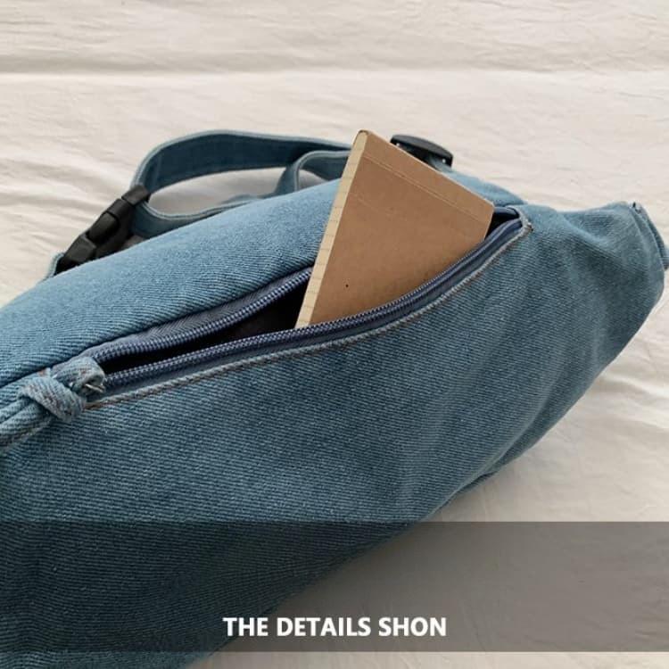 Borsa pettorale in denim lavato retrò americano