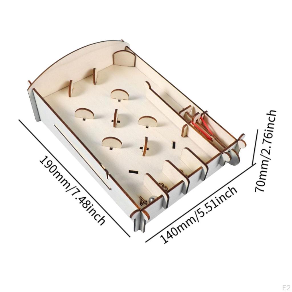 Miniature Pinball Machine Innovative Brain Teaser Handmade Assembly Christmas Kids Adults Model