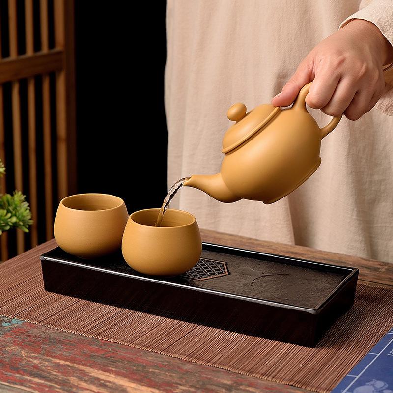 Purple Sand Teapot, Tea Maker, Golden Cinnabar Clay Pot, Kung Fu Tea Set, Antique Pot, Segment Mud Pot, Household