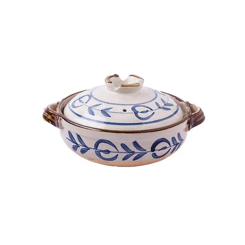 Pottery Clay Casserole Dish with Lid Japanese Style Casserole Ishinabes Cooking Cookware Kookgerei Kitchen Accessories
