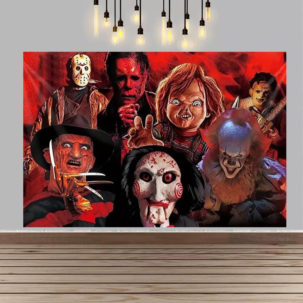 Halloween Party Decor Backdrop Halloween Ghost Bloody And Terrifying Haunted House Ghost Decor Party Supplies Photography Props