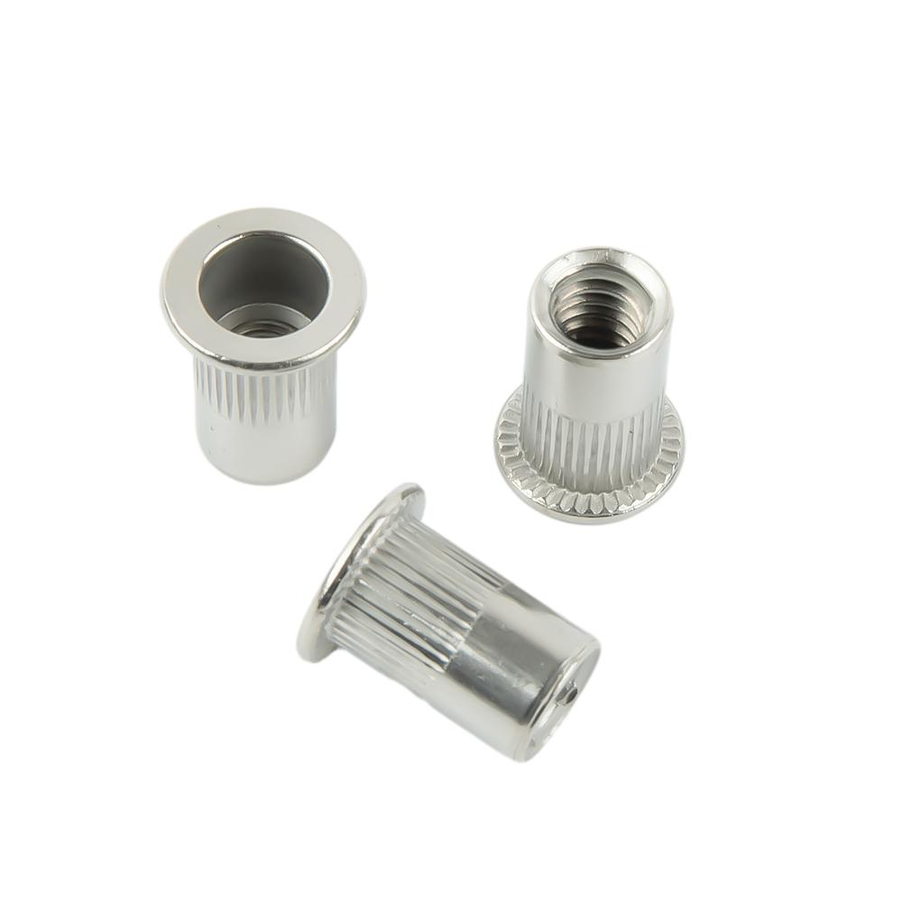 Decoration Electrical Home Furniture Rivet Nuts Stainless Steel Lock Nuts 1/4\"-20 Thread Fastener Threaded Flat Head