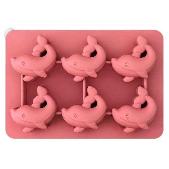 

Силиконовый лоток для льда с крышкой в форме дельфина, 6-гнездная форма для приготовления кубиков льда без BPA для коктейлей