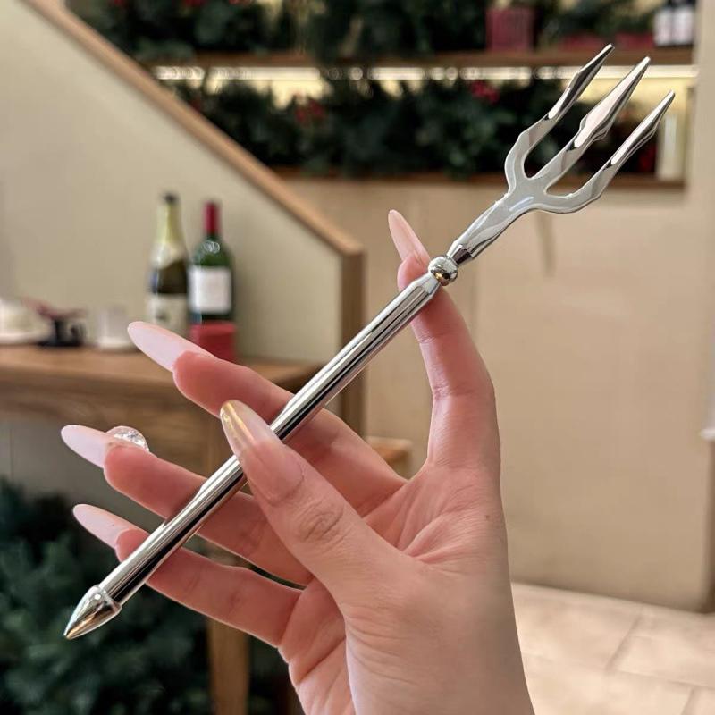 Stainless Steel Tableware Dinner Fork Long Handle Fruit Salad Fork Cake Dessert Fork For Restaurant Home School