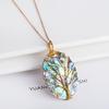 High Quality Oval Natural Seashell Mother Head Pearl Tree Of Life Pendant For Women Copper Choker Necklace Creative Jewelry Gift