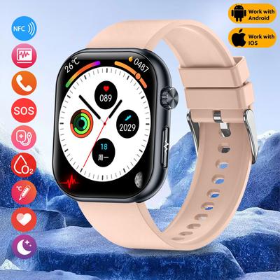 SACOSDING Damen Smartwatch Amoled Bildschirm Herren Outdoor Bluetooth Anrufe Gesundheitsüberwachung Sport Fitness Tracker Smartwatch
