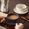 Exquisite Ceramic Coffee Cup Plate Set Flower Shaped Pottery Drinkware Set  Household Use