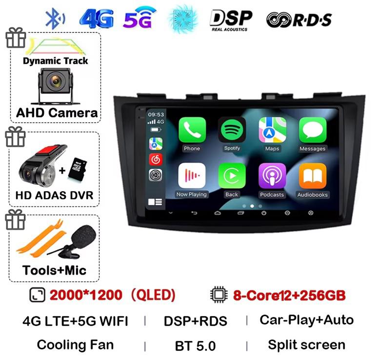 Android 14 Carplay Auto Car Radio For Suzuki Swift 4 2011 2012 2013 2014 2015 2016 Multimedia Video Player Audio GPS Stereo WIFI