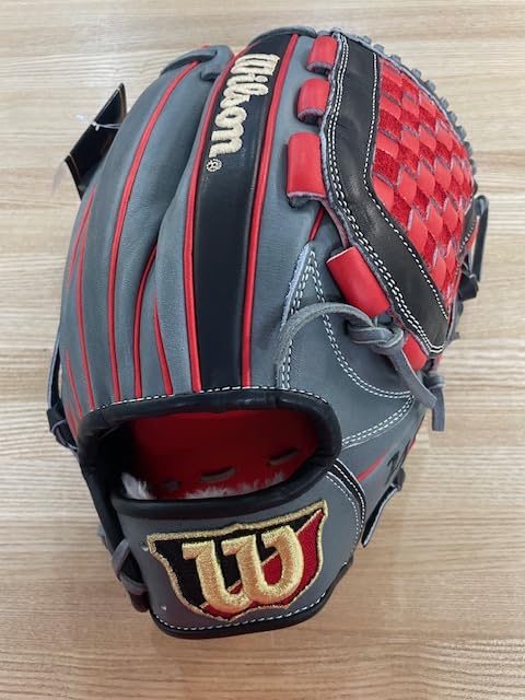 

Wilson Soft Baseball General Use Glove, Infield, 11.5 inches, Gray/Black/Red, WBW103031,