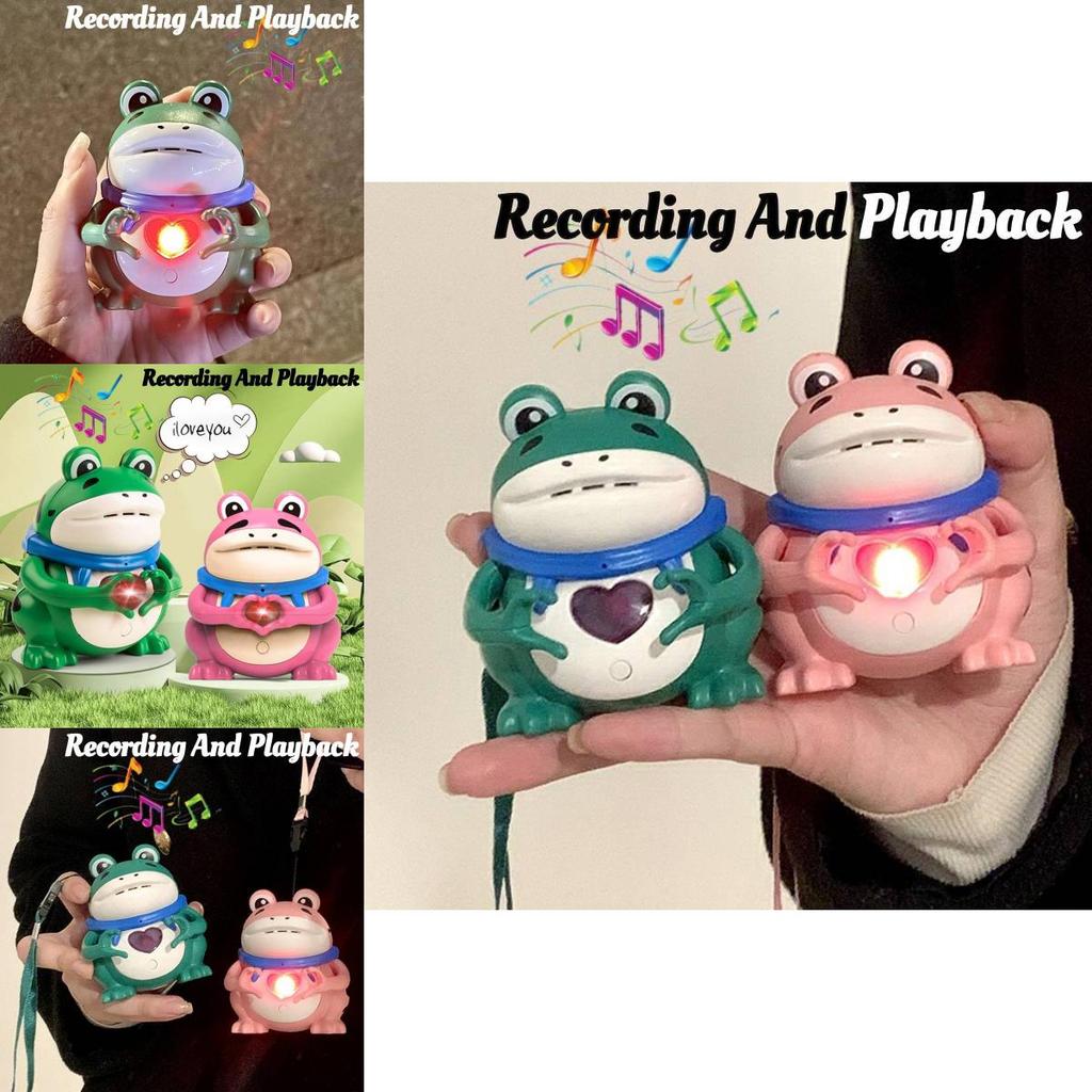 Cute Green And Pink Heart Frog Light Up Love Messaging Recording Fun Car Decoration