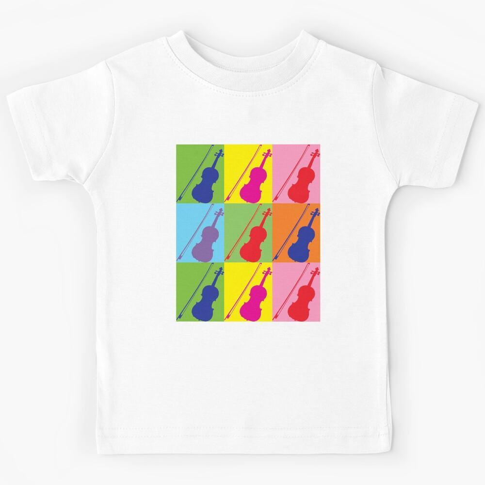 Pop Art Violin Kids T-Shirt 130
