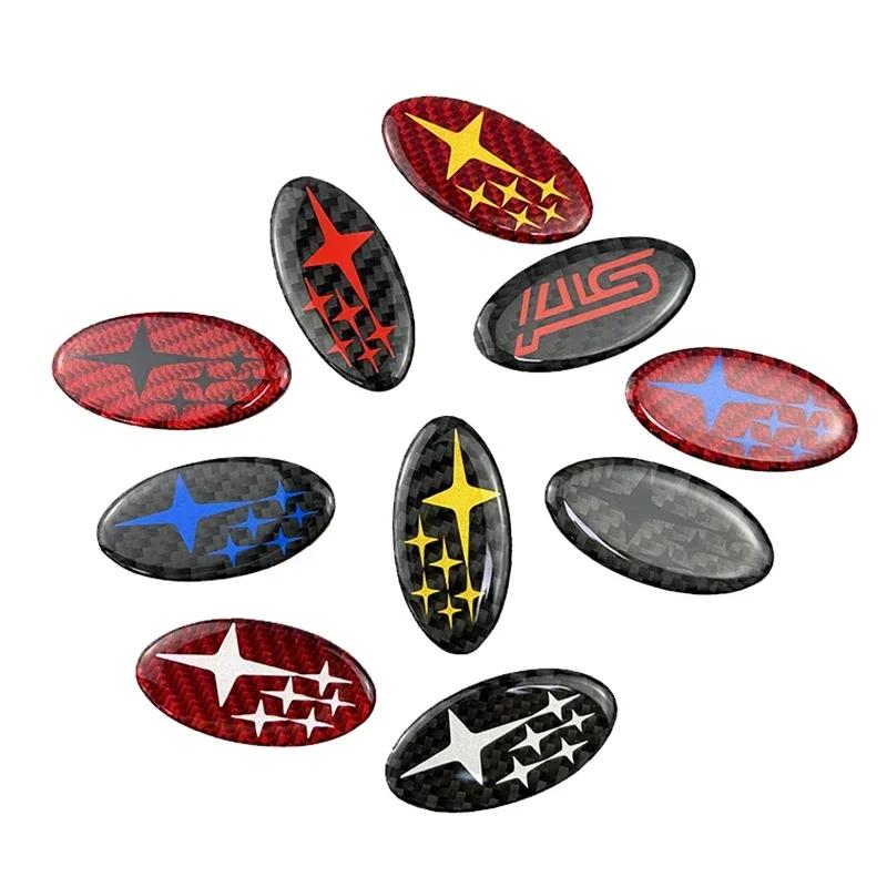 Carbon Fiber Car Steering Wheel Emblem Interior Sticker for Subaru WRC WRX XV STI Forester Outback Legacy Impreza BRZ TRIBECA X7