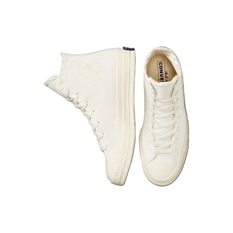 Converse Chuck 70 High Embroidered Floral - Egret Women Sneakers Cream Natural-Ivory A04298C