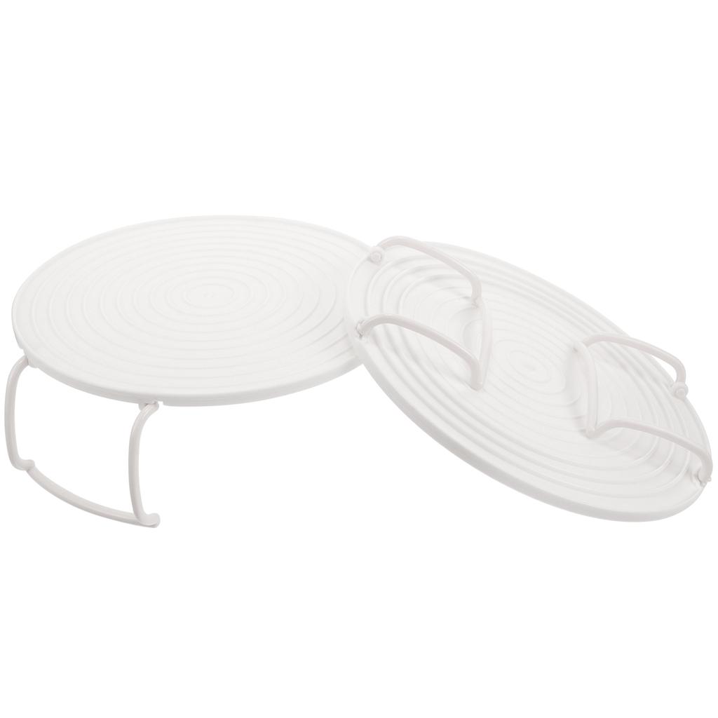 2 Pcs ABS Microwave Oven Food Rack Tray Storage Rack Steaming Tray for Steaming Straining Kitchen Barware Organizer
