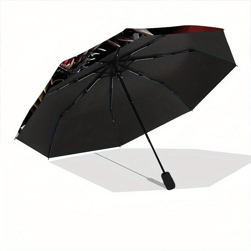 1pc Breaking Through: A Fiery Dragon's Rise from the Ashes Auto-Open Close Umbrella with Foldable Design, 8-Bone Iron Frame, Outdoor, Perfect Gif