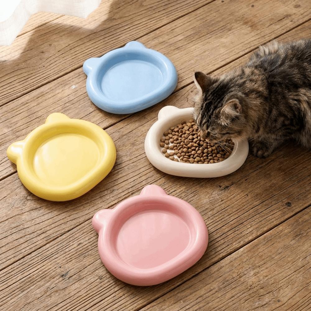 Plastic Cat Food Plates Food Grade Pet Snack Dish Lightweight Kitten Bowl Daily Use