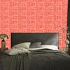 Polynesian Geometric Pattern Wallpaper Coral and Red 50x1000