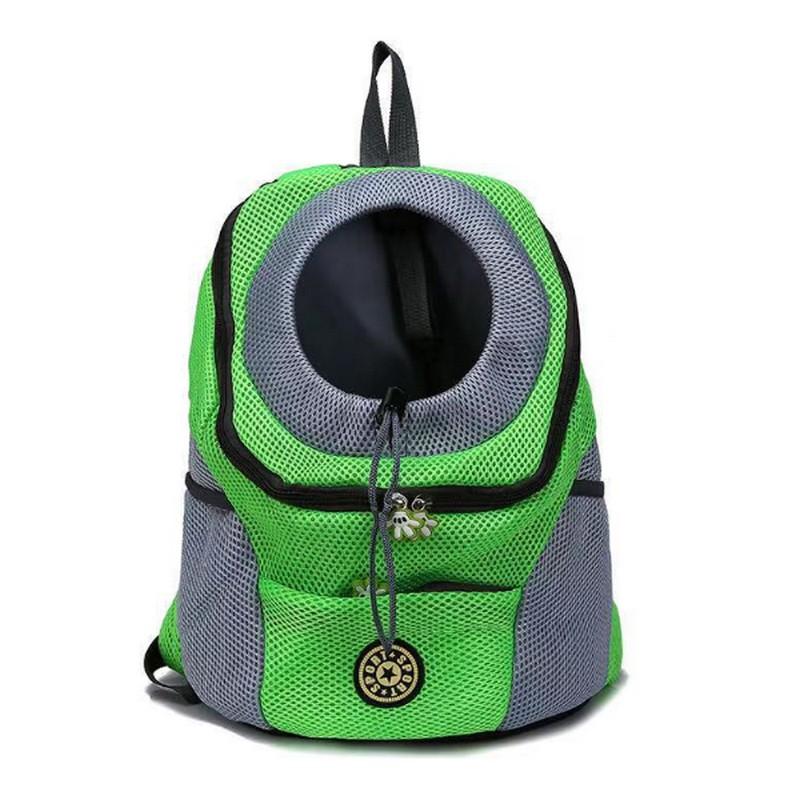 

Double shoulder portable travel pet backpack, breathable dog bag, outdoor dog backpack, pet supplies зелений