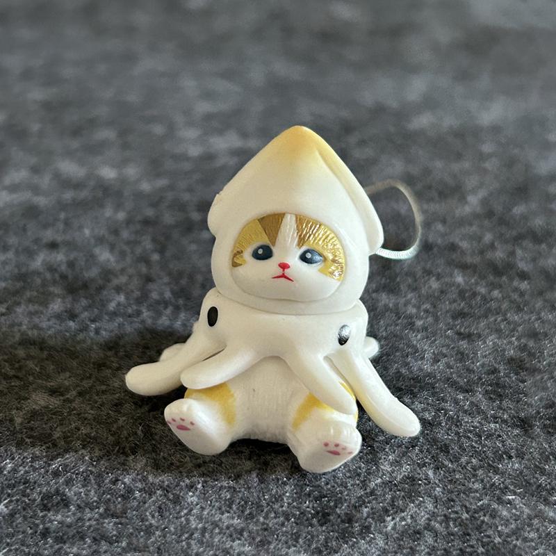 Aquarium Lucky Cat Key Chain Mobile Phone Chain Charm Pendant Bag Hanging Doll Decoration Women Girls Cute Accessories