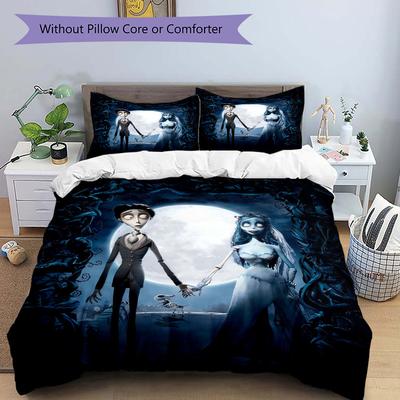 3pcs Under the Moonlit Sky Two Spirits Quilt Cover Set - Soft and Cozy Bedroom, Guest Room and Dorm Decorative Bedding 3-Piece Set 1 Quilt Cover