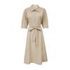 Veromoda Autumn 2025 Five-Point Sleeve Lapel Tie Solid Long Dress
